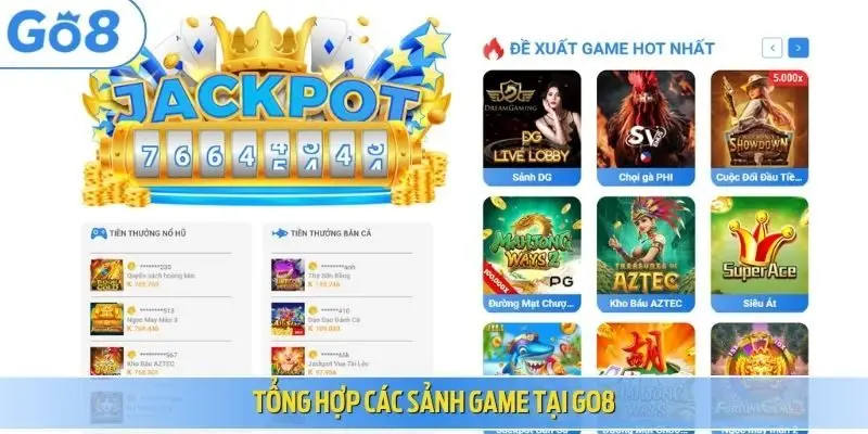 Tổng hợp các sảnh game tại Go8
